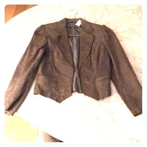 Vintage gray suede leather jacket